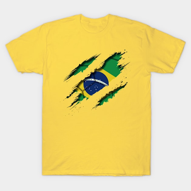 Brazil Football T-Shirt by blackcheetah